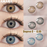Popxstar  1 Pair Myopia Colored Contact Lenses for Eyes Brown Lens Blue Eye Lenses With Diopters Prescription Fashion Lenses