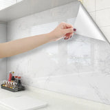 Popxstar Kitchen Cabinet Pearlescent White Marble Contact Paper Vinyl Self Adhesive Waterproof Wallpaper Peel and Stick Decor Stickers