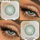 1 pair New Baby Blue Contact Lenses for Eyes Natural Brown Pupils Cosmetic Grey Lenses Green Lens Yearly Big Eyes 14.5mm