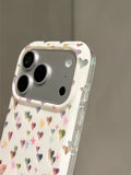 Stylish Colorful Laser Love Heart IMD TPU Phone Case For iPhone 13 14 15 16 17 Pro Max Shockproof Back Cover Capa