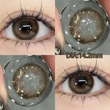Popxstar  2Pcs Korean Nature Brown Colored Contact Lenses with Prescription Myopia Degree0.00-8.00 For New Lens Hot Sale