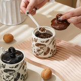 Popxstar  Flower and Bird Ceramic Salt Jar Seasoning Jar Kitchen Salt Shaker Sugar Seasoning  Pepper Powder Jars Kitchens Accessories