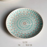Popxstar  Ceramic Round Shape Floral Plates Dinner Sets Large Capacity Large Plate Dessert Salad Plate Beautiful Table Tableware Services