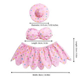 Light Fabric Summer Bikini Decor Kit Polka Dot Hat Ruffle Skirt Fit 23in Porch Goose Outdoor Patio Holiday Ornament