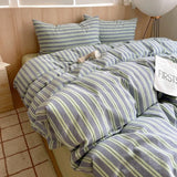 Popxstar  Nordic sling Cotton Pink Stripes Duvet Cover 150x200 Size Girl's Room housse Skin friendly Breathable Comforter Sets