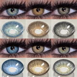 Popxstar  1 Pair Fashion Color Contact Lenses for Eyes Brown Lenses Colorcon Blue Lenses Yearly Beautiful Grey Eye Pupils Lens