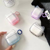 Popxstar  Creative Simple Style Candy Colour Gradient Transparent Acrylic Silicone Headphone Cover Case For AirPods 1 2 3 4 Pro 2 Fundas