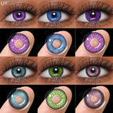 Popxstar 1 Pair Cosplay Color Lenses for Eyes Purple Lenses for Halloween Cosmetics Blue Big Eye Fashion Lenses y2k Korean Colorcon
