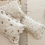 Popxstar INS Ruffle Edge Gauze 100% Cotton Princess Pillow Case 30X50 48X74cm Breathable Pillowcase Decorative for Home Bedding Bedroom