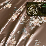 Popxstar  22 Momme Natural Mulberry Silk Luxury Bedding Set Yarn-dyed Jacquard Silk Cotton Duvet Cover Flat Sheet With Pillowcases 4Pcs