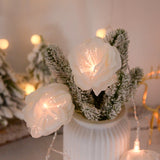 Popxstar Hawaii Plumeria Flower Garland LED String Lights Artificial Peony Flower Vine Fairy Lights For Wedding Party Home DIY Decoration