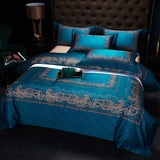 Popxstar  Premium 1000TC Egyptian Cotton Luxury Bedding Set Boho Style Digital Printing Duvet Cover Flat/Fitted Bed Sheet Pillowcases 4Pcs
