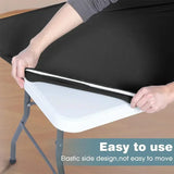 Popxstar 1pc Washable Rectangular Tablecloth Stretch Spandex Tablecloth Folding Table Cover  Wedding Washable Folding Table Cover