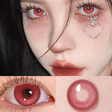 Popxstar  1 Pair Korean Colored Contact Lenses with Degree Myopia Lenses Anime Accessories Pink Lenses Cyan Cosplay