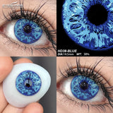 Popxstar Cosplay Color Contact Lenses for Eyes 1Pair Halloween Lenses Blue Eye Contacts Black Lenses Yearly Anime White Eye Lens