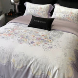 Popxstar  Premium 1000TC Egyptian Cotton Flowers Plant Prints Spring Summer Bedding Set Duvet Cover Flat/Fitted Bed Sheet Pillowcase 4Pcs