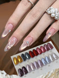 Autumn Winter Blue Black Red Glass Bead Crystal Cat Eye Gel Nail Polish New Whitening High Density Sparkling Nail
