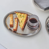 Popxstar Stainless Steel Oval Plate Cake Dessert Fruit Bread Afternoon Tea Tray Jewelry Display Storage Tray Home Kitchen Accessories