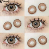Natural Colored Eyes Lenses 1 Pair Lens Beauty Brown Colored Lenses Gray Contact Lenses Makeup Pupils Big Eyes Natual Look