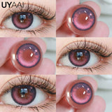 1 Pair Anime Pink Lenses for Eyes Cosplay Lenses for Halloween Nezuko Colorcon y2k Eye Contacts