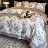 Popxstar  Premium 1000TC Egyptian Cotton Chinese Style Flowers Bird Print Luxury Bedding Set Duvet Cover Flat/Fitted Bed Sheet Pillowcases
