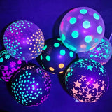 Popxstar 10Pcs 12Inch Fluorescent Balloons Neon Glow Balloons Glow In Blacklight Wedding Birthday Party Decor Glow Baloon Children Gifts