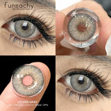 Popxstar  Color Contact Lenses for Eyes 1 Pair Gray Fashion Cosmetic Lenses Green Pupils Gray Natural Eye Contacts Women Eye Lens