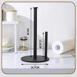 Popxstar  Stainless Vertical Tissue Holder Kitchen Roll Holder With Weighted Base Bathroom Roll Paper Storage Rack Countertop Organizer