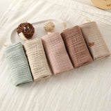 Popxstar 5Pcs Baby Cotton Washcloth Newborn Burp Cloth Square Towels 6-Layer Pure Cotton Soft Absorbent Gauze Cotton Baby Towels