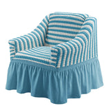Single Seater Sofa Seater Seersucker Slipcover with Skirt Universal Stretch Sofa Couch Slipcover Easy Fitted Furniture Protector