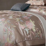 Popxstar  22 Momme Natural Mulberry Silk Luxury Bedding Set Yarn-dyed Jacquard Silk Cotton Duvet Cover Flat Sheet With Pillowcases 4Pcs