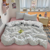 Popxstar  100% Cotton Bedding Set Cartoon Cute Animals Duvet Cover Set Bed Linen Flat Sheets Set 2 Pillowcases Single Double Queen Size