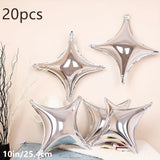 Popxstar 10pcs Star shaped Aluminum Film Balloons Christmas Decoration Birthday Anniversary Decoration Festival Decoration Room Party Dec