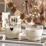 Popxstar 300ml Love/Happy Glass Cup Milk Coffee Heart Cups Drinkware Heat Resistant Drink Mug Tea Mugs Transparent Drinkware Mug Giftst