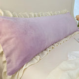 Popxstar Length Sleeping Pillowcase with Ruffle Winter Couple Double Fleece Flannel Warmth Big Size Pillow Covers Home Bedding 45*180cm