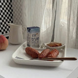 Popxstar  Ins Sle Weight Loss Diet Plate Quanti Controlled Home Use Id Breakfast Plate Simple White Korean Sle Single Person Ut...