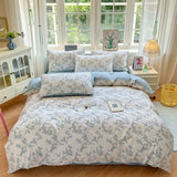 Popxstar  Floral Printed Duvet Cover 1Piece- 100% Cotton Luxury Bedding, Pre-Washed for Softness, for Bedroom Decor - Zipper Closure