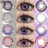 1 Pair Halloween Cosplay Lenses Color Contact Lenses for Eyes Anime Lenses Violet Lenses Purple Lenses Cosplay Red Lens
