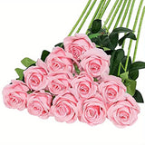 Popxstar 12pcs Realistic Artificial Rose Bouquet for Weddings, Birthdays, and More  for Floral Arrangements and Home Decor