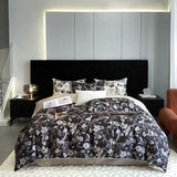 Popxstar  1000TC Egyptian Cotton Flowers Plant Prints Bedding Set Single Double Queen King Size Duvet cover Set Bed Sheet Pillowcases 4Pcs
