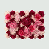 Popxstar Burgundy Red Flower Wall Backdrop Wine Red 60*40cm Silk Rose Artificial Flower Wall Panel Rose Wall for Wedding Bridal Shower