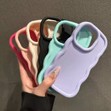 Popxstar Fashion Soft Curly Wave Case for iPhone 11 12 13 14 15 16 Pro Max 7 8 Plus X XR XS Shockproof Bumper Cover Capa Aesthetic