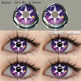 Popxstar  Colored Contact Lenses 2pcs Purple Contact Lenses Anime Cosplay Contact Eye Lenses Halloween Beauty Makeup Color Lens