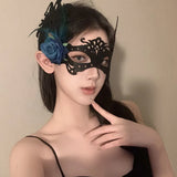 Floral Half Face Mask for Women Halloween Masquerade Ball Party Adult Cosplay Elegant Decorative Costume Decor Face Prop