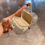 Square Artificial Diamonds Jewelry Box Elegant Desktop Ring Earring Organizer Multi-Layer Display Case Necklaces Bracelets