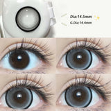 Popxstar 2PCS/Pair Big Lenses Pearl Series Color Contact Lenses For Eyes Blue Purple Pink Black Gray Beauty Pupils 14.5mm Lenses