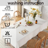 Popxstar Christmas Green Cotton Rectangle Tablecloth Tassel Washable Table Cover for Kitchen Dinning Picnic New Year Christmas Decoration