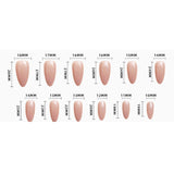 Popxstar  Glossy Nude Pink Color False Nails White French Tip Almond Press on Nails Full Cover Wearable Fake Nails for Women and Girls