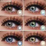Popxstar  2pcs Colored Contact Lenses for Eyes Blue Natural Soft Contacts Lens Grey Pupil Beauty Cosmetics Green Color Eye Lenses
