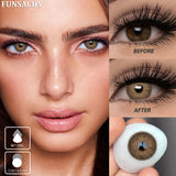 1 Pair Colored Contact Lenses for Eyes Blue Pupil Beautiful Eye Contacts Natural Soft Brown Gray Lenses Yearly Cosmetic